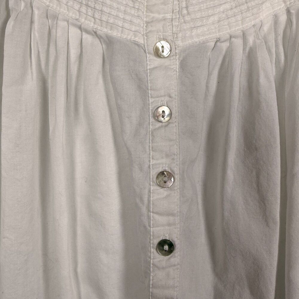 Lanz Of Salzburg Nightgown Daisy Floral White Cap Sleeve Cotton Prairie XL Gown - Picture 5 of 7